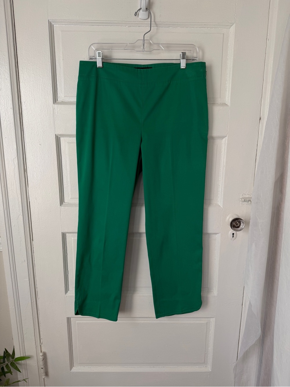 Talbots Emerald Green Heritage Cropped Straight Leg Pants Scalloped Hem Classic